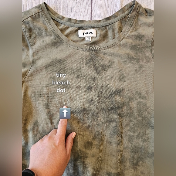 Pact Women Size Small Green Tie-Dye T-Shirt Dress Tie Waist 100% Organic Cotton - Picture 8 of 11